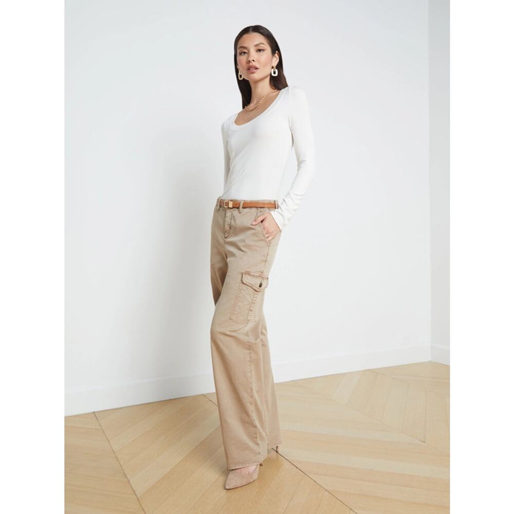 L’Agence Channing High Rise Trouser Pant Dark Latte 31
